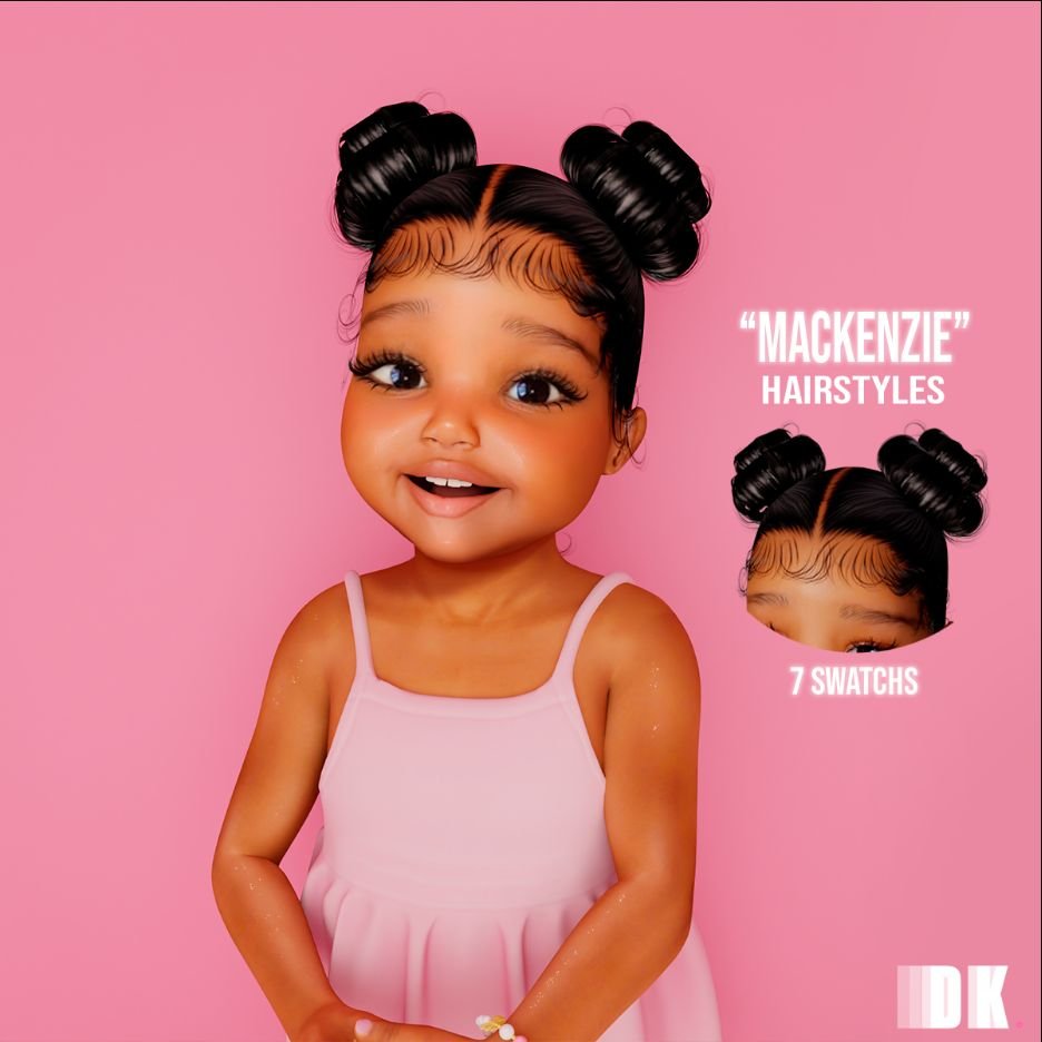 DarkPink Sims 4 alpha hair and lace front CC